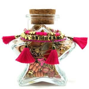 Pink Stardust Jewelry Jar – Pink & Gold Theme